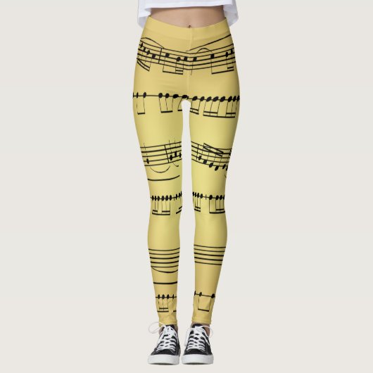 Leggings ~ Sheet Music ~ Golden Background ~  (Vorderseite)