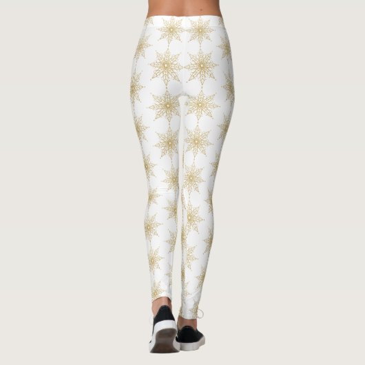 Leggings Snowflake aus Gold Glitzer (Rückseite)