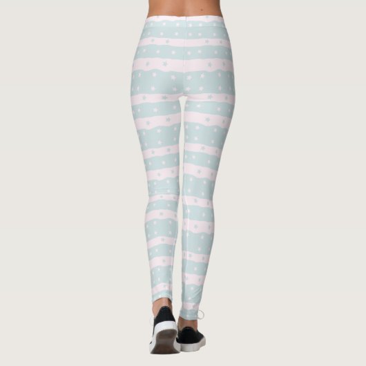 Leggings so Niedlich Blue Wavey Lines (Rückseite)