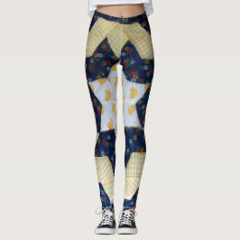 Leggings - Star Blume Quilt Muster