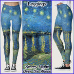 LEGGINGS - "Starry Night O.T.R." - van Gogh<br><div class="desc">Auf diesen farbenfrohen Leggings ist ein Bild von "Starry Night Over the Rhone" von Vincent van Gogh zu sehen. Erhältlich in fünf Frauengrößen (XS, S, M, L, XL). Siehe "Über dieses Produkt" Beschreibung unten für allgemeine Größen und Produktinformationen. Das Bild deckt standardmäßig das gesamte Leggings-Paar ab. _ Sie kann in...</div>