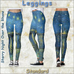 LEGGINGS - "Starry Night O.T.R." - van Gogh<br><div class="desc">Auf diesen farbenfrohen Leggings ist ein Bild von "Starry Night Over the Rhone" von Vincent van Gogh zu sehen. Erhältlich in fünf Frauengrößen (XS, S, M, L, XL). Siehe "Über dieses Produkt" Beschreibung unten für allgemeine Größen und Produktinformationen. Das Bild deckt standardmäßig das gesamte Leggings-Paar ab. _ Sie kann in...</div>