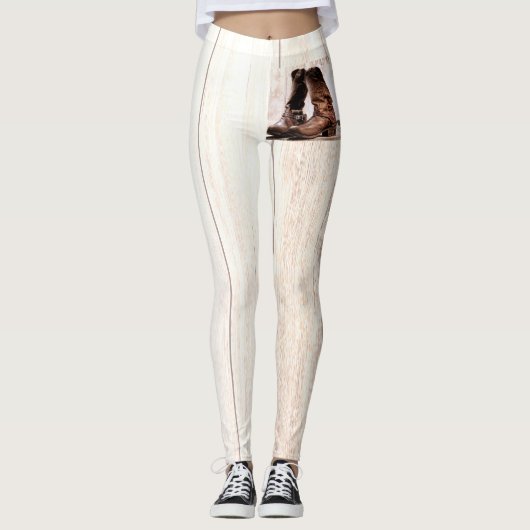 Leggings Stiefel Land rustikaler Western tragen (Vorderseite)