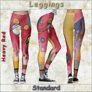 LEGGINGS - "Tiefes Rot" - Abstraktes Kunstbild