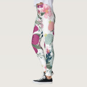 Leggings - Tropische Blume der Frauen auf Weiß (Links)