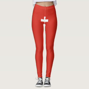 Leggings unter Schweizer Flagge