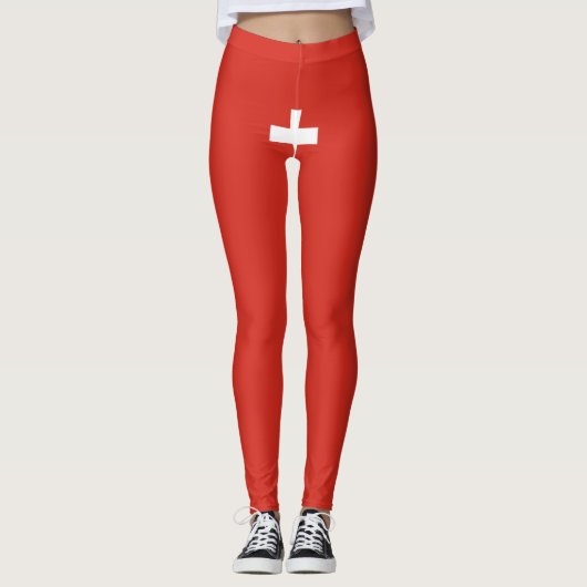 Leggings unter Schweizer Flagge (Vorderseite)