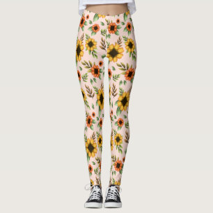 Leggings verziert mit einem lebendigen Sonnenblume