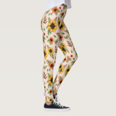 Leggings verziert mit einem lebendigen Sonnenblume (Rechts)