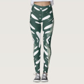 Leggings von Funky Pale Green Leaf (Vorderseite)