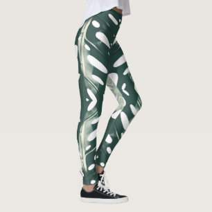 Leggings von Funky Pale Green Leaf