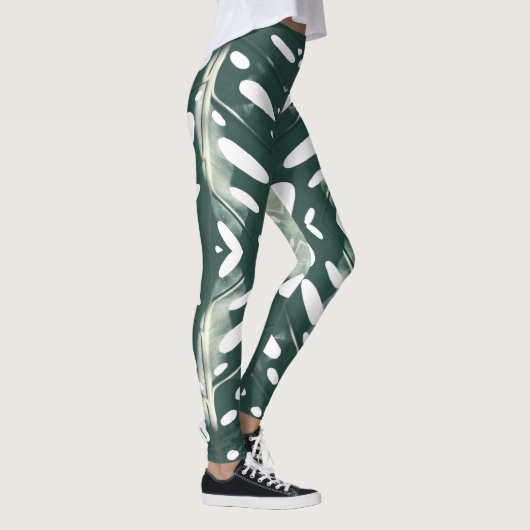 Leggings von Funky Pale Green Leaf (Rechts)
