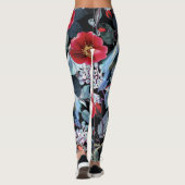 Leggings von Hummingvogel und Papagei (Rückseite)