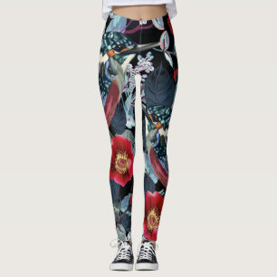 Leggings von Hummingvogel und Papagei