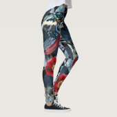 Leggings von Hummingvogel und Papagei (Rechts)