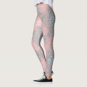 Leggings von Light Pink und Grau Damask Boho Style (Links)