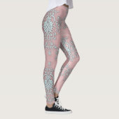 Leggings von Light Pink und Grau Damask Boho Style (Rechts)