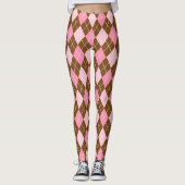 Leggings von Sun Goddess - Braun und rosa Diamonds (Vorderseite)