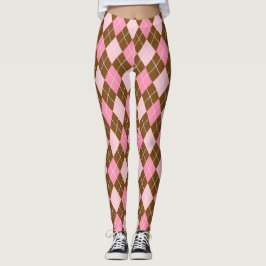 Leggings von Sun Goddess - Braun und rosa Diamonds