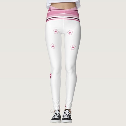 Leggings weiß und rosa (Vorderseite)