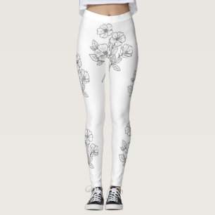 Leggings Weiße Blume