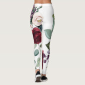 Leggings White Roses Gold Geometric (Rückseite)