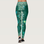 Leggings, Wilde Jäger, Grüner Wasserlilie Leggings (Rückseite)