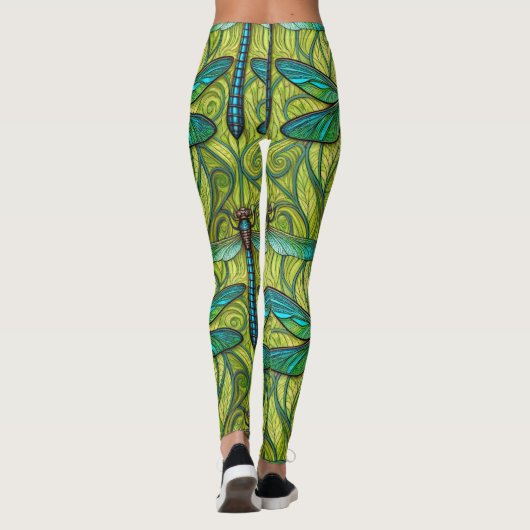 Leggings with a vibrant dragonfly pattern (Rückseite)