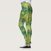 Leggings with a vibrant dragonfly pattern (Links)