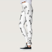 Leggings with english Bulldogge and bones pattern (Links)