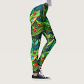 Leggings with vibrant green leaves and colorful  (Rechts)