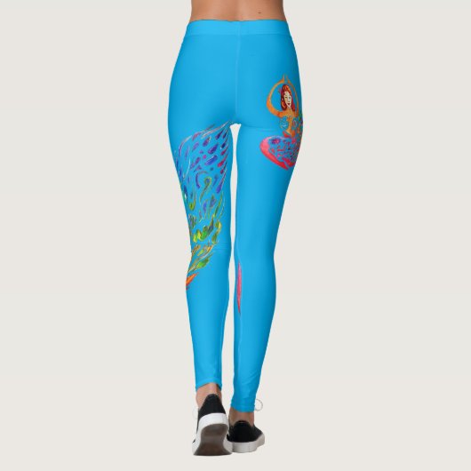 Leggings with Yoga Meditation Woman rainbow Design (Rückseite)