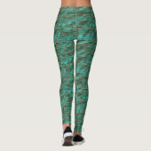 Leggings Women - Blue And Gold Pattern (Rückseite)