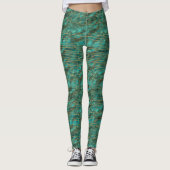 Leggings Women - Blue And Gold Pattern (Vorderseite)