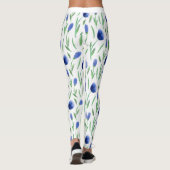 Leggings Women - Blue Flowers (Rückseite)