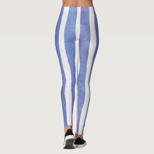 Leggings Women - Blue Stripe Pattern (Rückseite)
