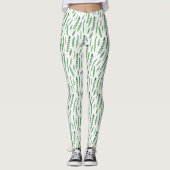 Leggings Women - Green Leaves Pattern (Vorderseite)
