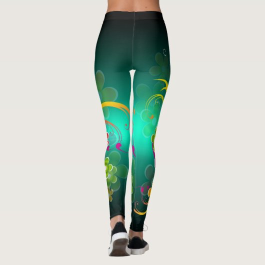 Leggings Yoga Pants, Grüner Individuelle Name (Rückseite)
