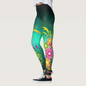 Leggings Yoga Pants, Grüner Individuelle Name (Links)