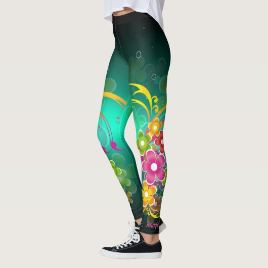 Leggings Yoga Pants, Grüner Individuelle Name (Links)