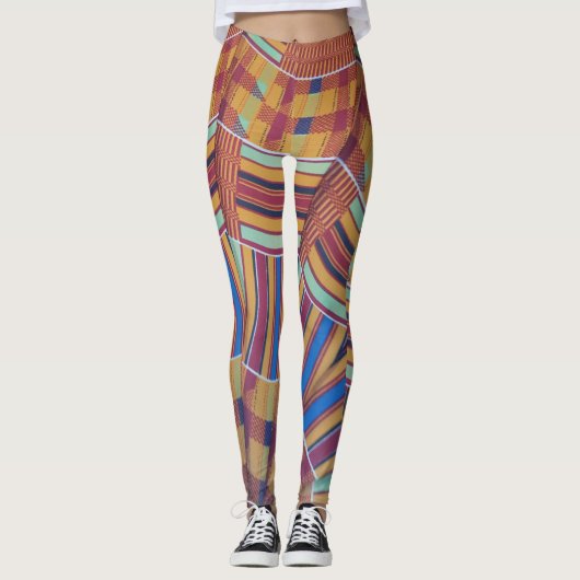 Leggings Yoga Stretch Pants Afrikanisches Muster (Vorderseite)