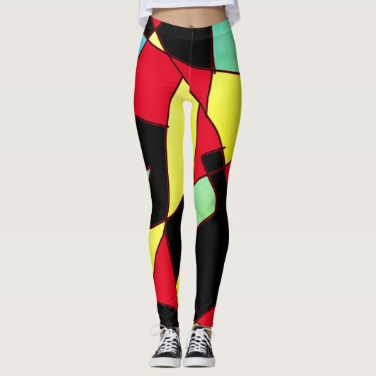 Leggings zu Abstrakter Kunst in Funky Geometry (Vorderseite)