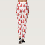 Leggings zum Design des Weihnachtsbaumes Red Patte (Rückseite)