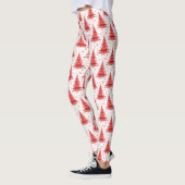 Leggings zum Design des Weihnachtsbaumes Red Patte (Links)