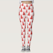 Leggings zum Design des Weihnachtsbaumes Red Patte (Vorderseite)