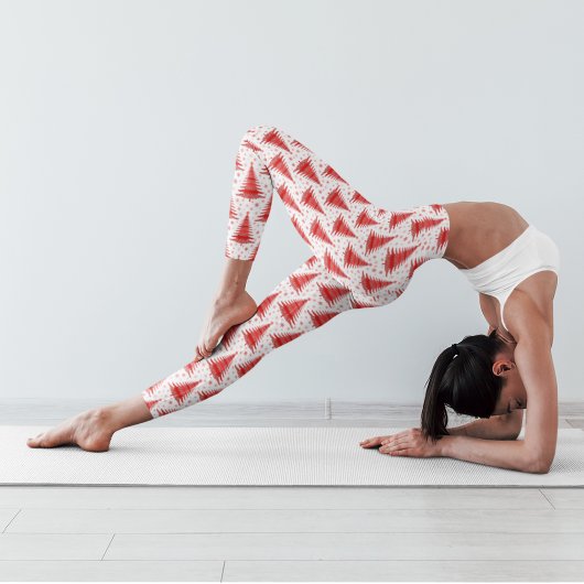 Leggings zum Design des Weihnachtsbaumes Red Patte