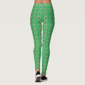 Leggings zum Design von Green Frosch und Feuerwerk (Rückseite)