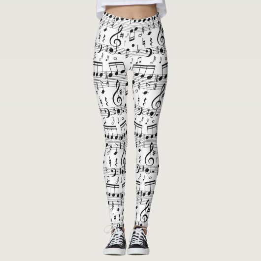 Leggings zum Musikmuster (Vorderseite)