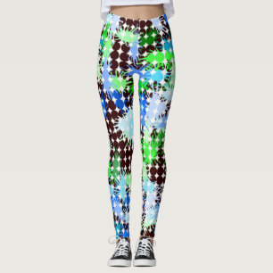 Leggings zum Spritzer in Blau, Grün und Schwarz