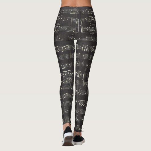 Leggings zum Thema Musiknote-Muster (Rückseite)